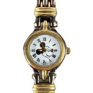 Disney Mickey Mouse Watch Silver Gold Vintage